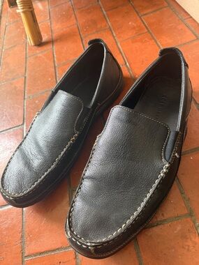Cole Haan Men's Black Leather Slip-On Loafers